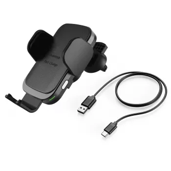 Hama FC10 Motion Smartfon Czarny, Metaliczny Ładowarka samochodowa z gniazdem zapalniczki Ładowanie bezprzewodowe Szybkie ładowanie Auto