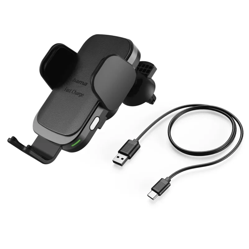 Hama FC10 Motion Smartfon Czarny, Metaliczny Ładowarka samochodowa z gniazdem zapalniczki Ładowanie bezprzewodowe Szybkie ładowanie Auto