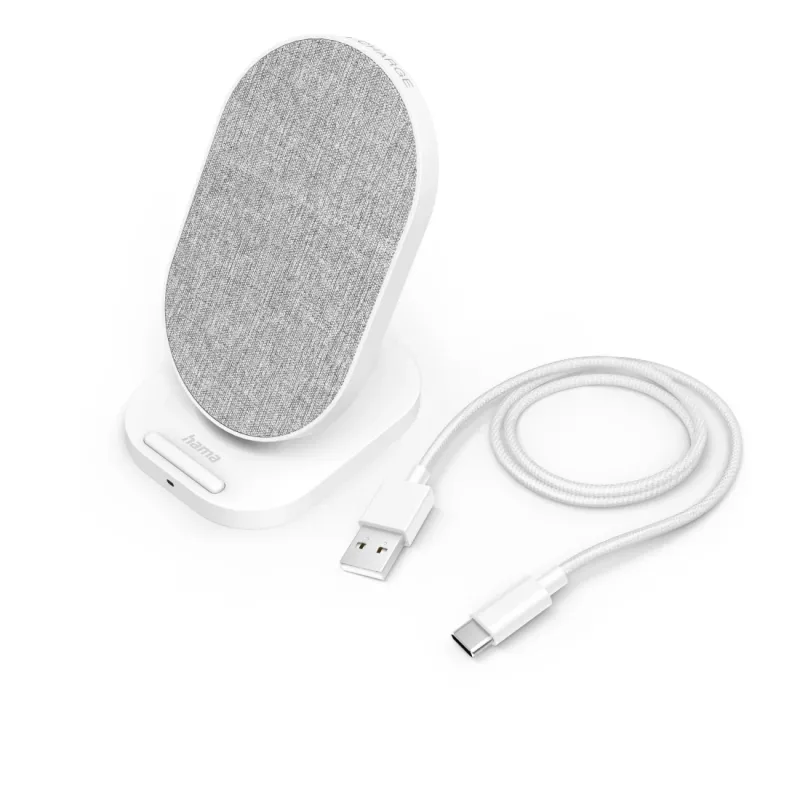 Hama QI-FC10S-Fab Smartfon Biały USB Ładowanie bezprzewodowe Szybkie ładowanie Wewnętrzna