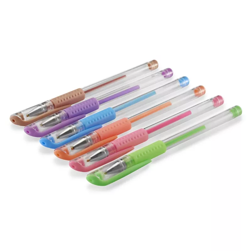 Hama Pastel Capped gel pen niebieski, Brown, zielony, pomarańczowy, Pink, fioletowy 6 szt.
