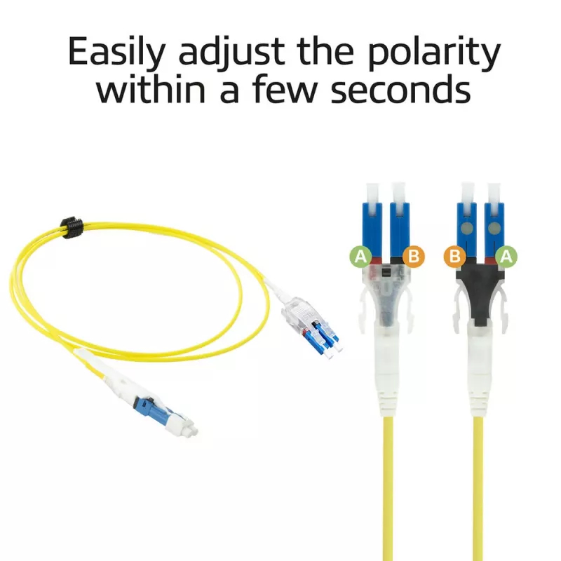 Światłowodowy kabel krosowy ACT 2 metry Singlemode 9/125 OS2 Polarity Twist uniboot duplex z wtykami CS - LC