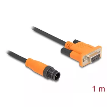Kabel DeLOCK M12 CAN Bus A-coded 5-pin męski na D-Sub 9 żeński 1 m