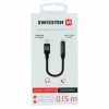 Adapter audio SWISSTEN Lightning na jack 3,5 mm SW-LIGHT-3.5MM-BK, kabel 0,15 m, czarny