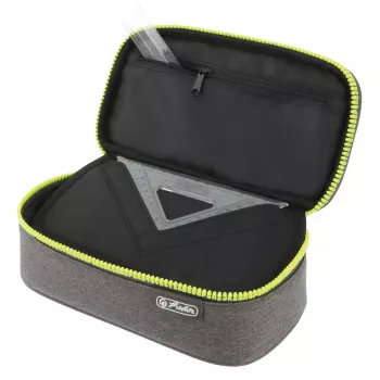Piórnik Herlitz beatBox ABC poliester szaro-żółty 225x120x70mm