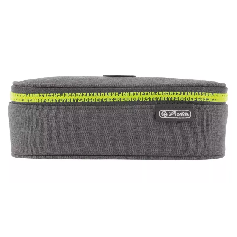 Piórnik Herlitz beatBox ABC poliester szaro-żółty 225x120x70mm