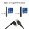 ACT Czarny 2 metry U/UTP CAT6A LSZH cienki kabel krosowy z wtykami RJ45 90° kątowym w prawo do prostego