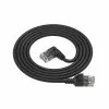 ACT Czarny 3 metry U/UTP CAT6A LSZH Slimline kabel krosowy z wtykami RJ45 90° kątowym prawym do prostego