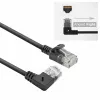 ACT Czarny 3 metry U/UTP CAT6A LSZH Slimline kabel krosowy z wtykami RJ45 90° kątowym prawym do prostego