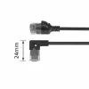ACT Czarny 3 metry U/UTP CAT6A LSZH Slimline kabel krosowy z wtykami RJ45 90° kątowym prawym do prostego