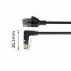 ACT Czarny 2 metry U/UTP CAT6A LSZH Slimline kabel krosowy ze złączami RJ45 90° w dół do prostego