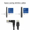 ACT Czarny 2 metry U/UTP CAT6A LSZH Slimline kabel krosowy ze złączami RJ45 90° w dół do prostego