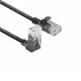 ACT Czarny 3 metry U/UTP CAT6A LSZH Slimline patch kabel z wtykami RJ45 90° do góry do prostego