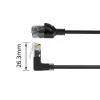 ACT Czarny 3 metry U/UTP CAT6A LSZH Slimline patch kabel z wtykami RJ45 90° do góry do prostego