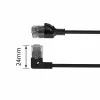ACT Czarny 0,5 m U/UTP CAT6A LSZH Smukły kabel krosowy z wtykami RJ45 90° kątowy lewy do prostego