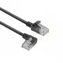 ACT Czarny 0.25 metra U/UTP CAT6A LSZH cienki kabel krosowy z wtykami RJ45 90° kątowy lewy do prostego