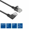 ACT Czarny 0,15 metra U/UTP CAT6A LSZH Slimline kabel krosowy z wtykami RJ45, kątowy 90° w prawo na prosty