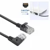 ACT Czarny 0,25 m U/UTP CAT6A LSZH wąski kabel krosowy z wtykami RJ45, kątowy 90° w prawo do prostego