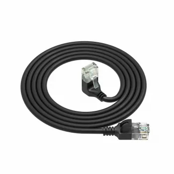 ACT Czarny 0,5 metra U/UTP CAT6A LSZH cienki kabel krosowy ze złączami RJ45, kątowe 90° w dół do prostego