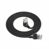 ACT Czarny 0,25 metra U/UTP CAT6A LSZH Slimline patch kabel ze złączami RJ45 90° w dół do prostego