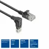 ACT Czarny 0,25 metra U/UTP CAT6A LSZH Slimline patch kabel ze złączami RJ45 90° w dół do prostego