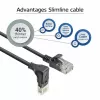 ACT Czarny 0,25 metra U/UTP CAT6A LSZH Slimline patch kabel ze złączami RJ45 90° w dół do prostego