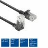 ACT Czarny 0,5 m U/UTP CAT6A LSZH Slimline patch kabel ze złączami RJ45 90° kątowym do góry do prostego