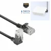 ACT Czarny 0,25 m U/UTP CAT6A LSZH kabel krosowy Slimline ze złączami RJ45, kątowe 90° w górę do prostego