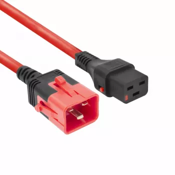 ACT Powercord C19 IEC Lock - C20 IEC Lock Dual Locking czerwony 3 m, PC3641
