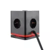 Kostka rozgałęźnika zasilania Olympia SW 1000 z 3 gniazdami AC, kablem 1,5 m, 230 V, 16 A, czarno-czerwona