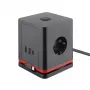 Kostka rozgałęźnika zasilania Olympia SW 1000 z 3 gniazdami AC, kablem 1,5 m, 230 V, 16 A, czarno-czerwona