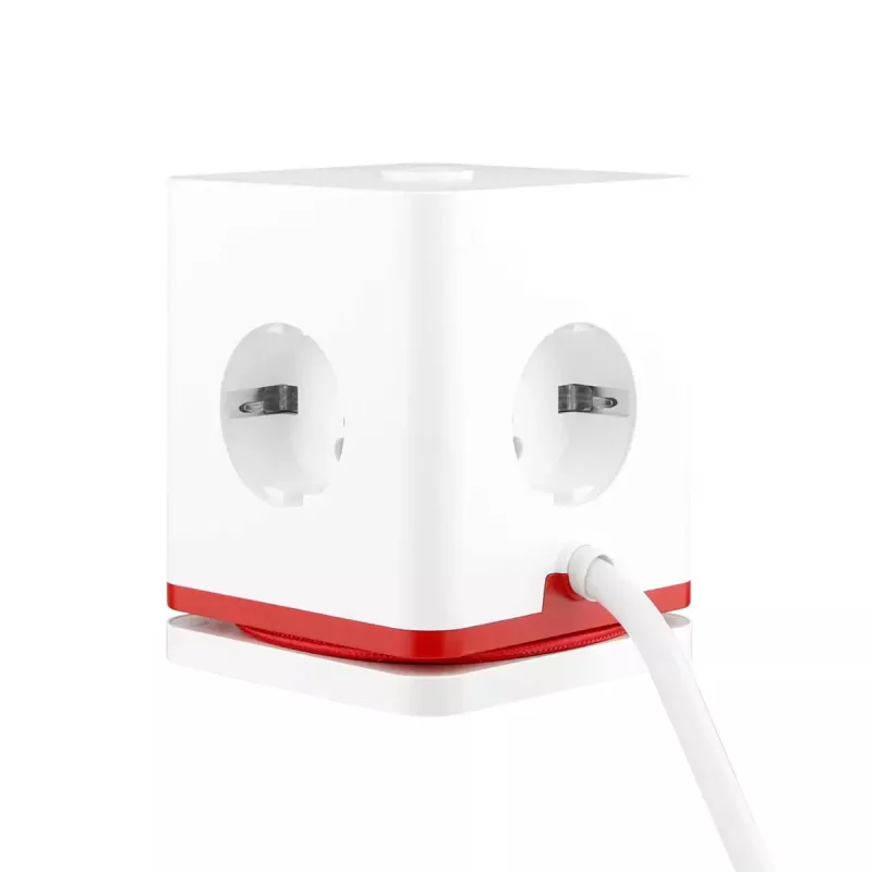 Kostka przedłużacza zasilania Olympia SW 1000 – 3 gniazda AC, kabel 1,5 m, 230V/16A, czerwono-biała