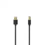 Hama 00201001 kabel USB USB 2.0 1.5 m USB A USB B Czarny, Srebrny