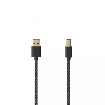 Hama 00201001 kabel USB USB 2.0 1.5 m USB A USB B Czarny, Srebrny