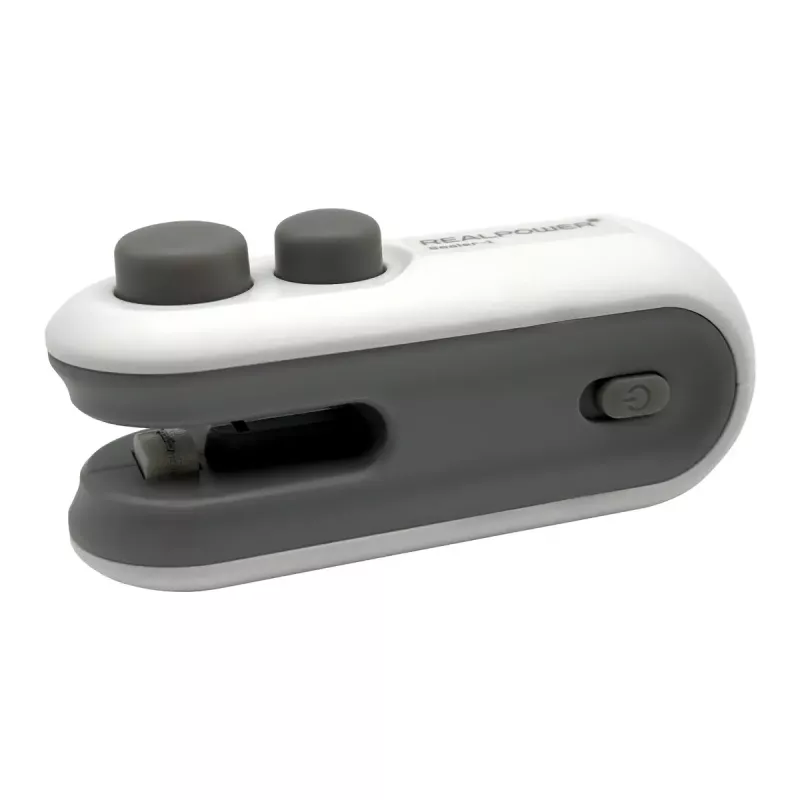 Zgrzewarka próżniowa RealPower 495515 Czarno-Srebrna — ręczna mini zgrzewarka z obcinarką