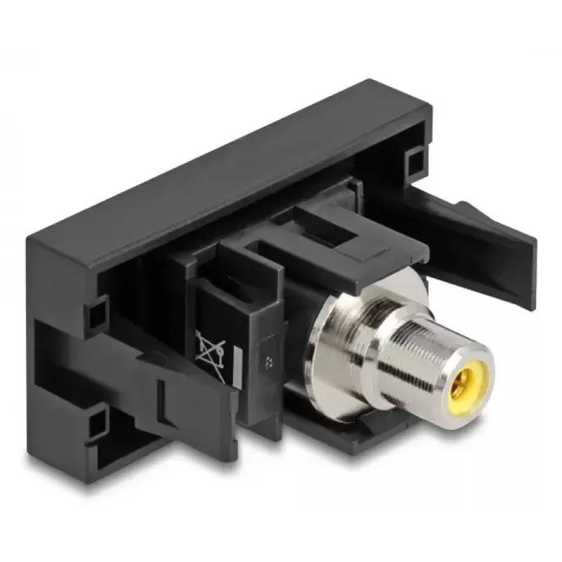 Gniazdo DeLOCK Easy 45 RCA czarno-żółte żeńskie/żeńskie