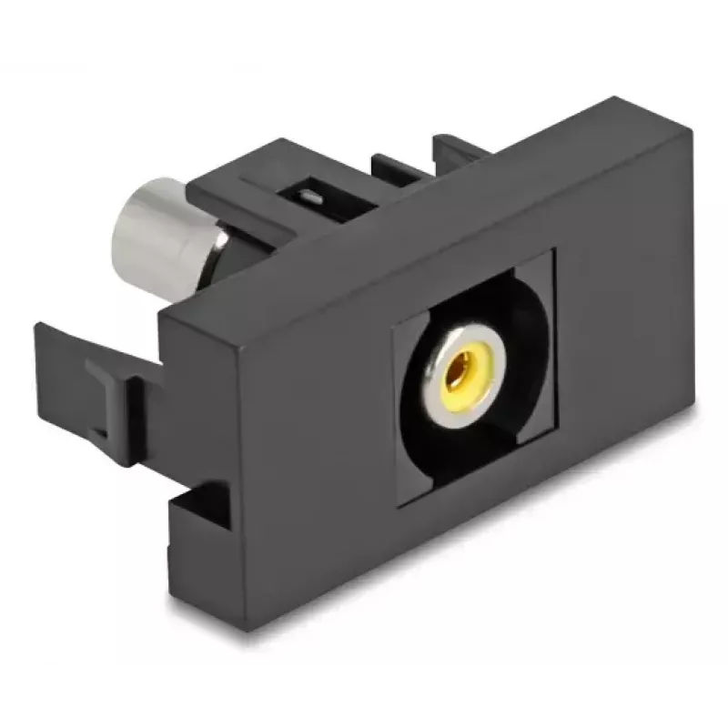 Gniazdo DeLOCK Easy 45 RCA czarno-żółte żeńskie/żeńskie