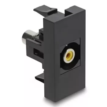 Gniazdo DeLOCK Easy 45 RCA czarno-żółte żeńskie/żeńskie