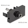 DeLOCK Easy 45 gniazdko DC czarne żeńskie męskie 45mm