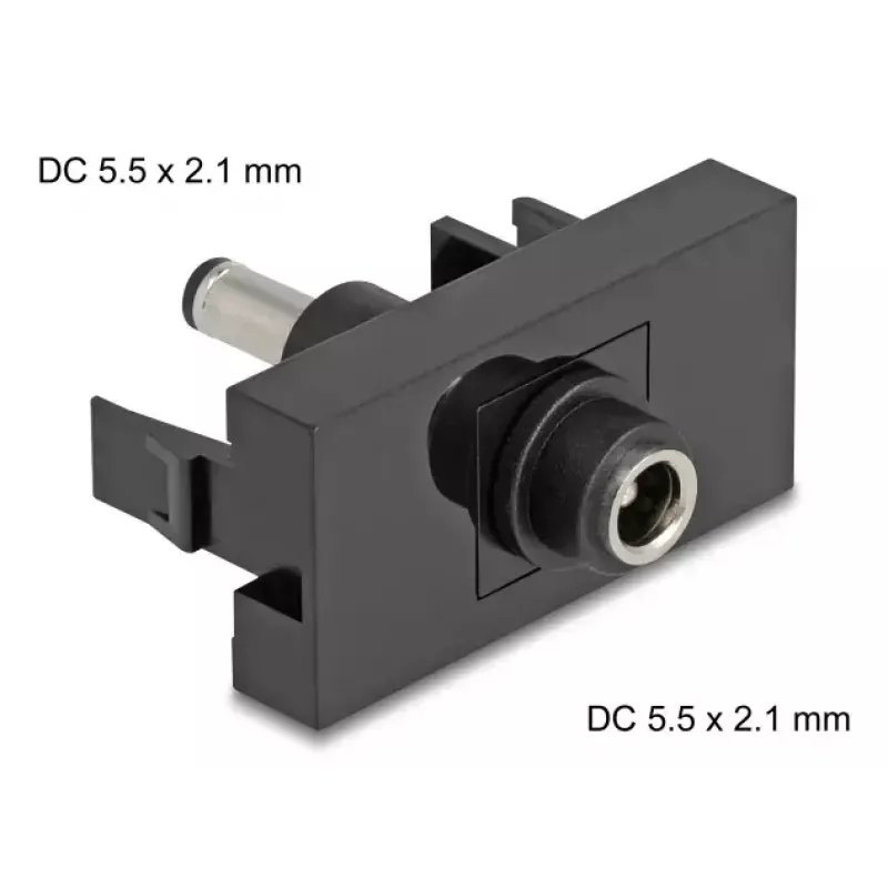 DeLOCK Easy 45 gniazdko DC czarne żeńskie męskie 45mm