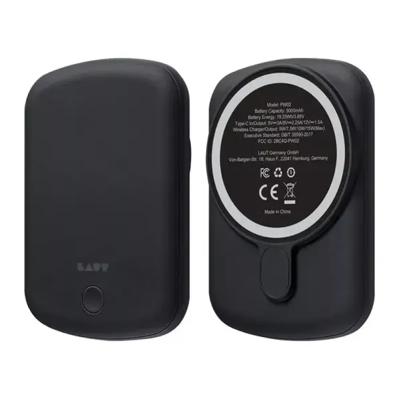 Powerbank LAUT PW02 5000 mAh ładowanie bezprzewodowe czarny