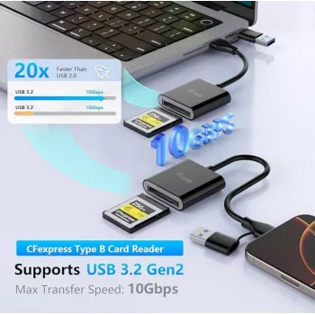 Czytnik kart Equip 245461 USB 3.2 Gen 2 Type-C Czarny CFexpress 2.0
