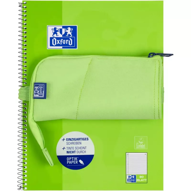 Miękki piórnik Oxford 400183591 Zielony 220x70x90 mm