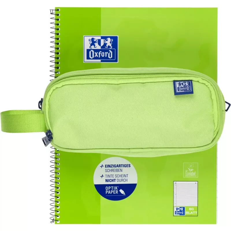 Miękki piórnik Oxford 400183525 zielony 220x70x90 mm