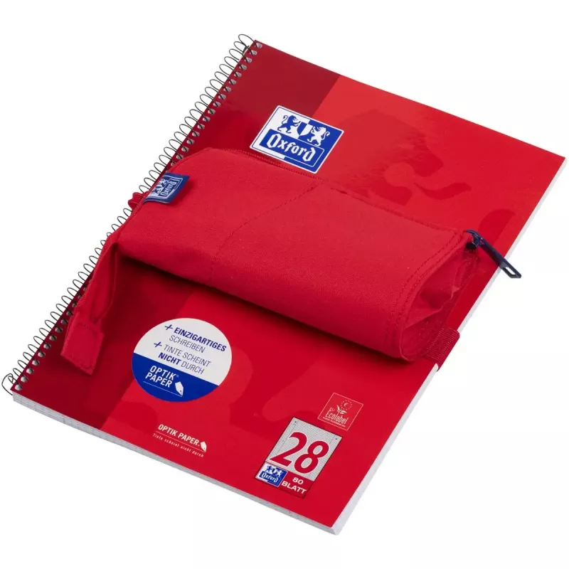 Miękki piórnik Oxford 400183527 Czerwony 220x70x90 mm
