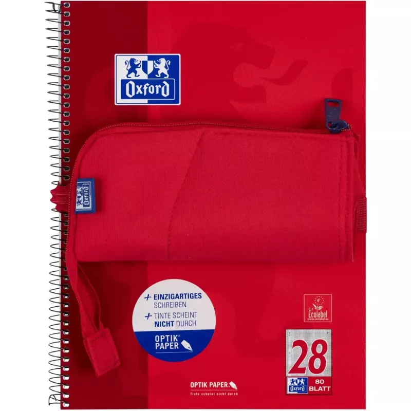 Miękki piórnik Oxford 400183527 Czerwony 220x70x90 mm