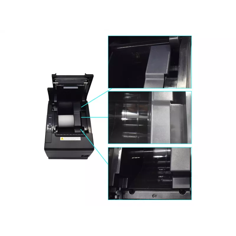 Termiczna drukarka fiskalna do paragonów EQUIP 58/80 mm z automatycznym nożem, USB/Ethernet/szeregowy, port kasowy, 203x203 DPI