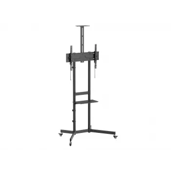 Wózek pod telewizor EQUIP 37 cali–70 cali Economy do ekranów 37–70 cali, udźwig 70 kg, VESA 100x100–600x400, wysokość 1337–1430 mm, pochylenie -10°–5°, czarny