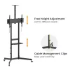 Wózek pod telewizor EQUIP 37 cali–70 cali Economy do ekranów 37–70 cali, udźwig 70 kg, VESA 100x100–600x400, wysokość 1337–1430 mm, pochylenie -10°–5°, czarny