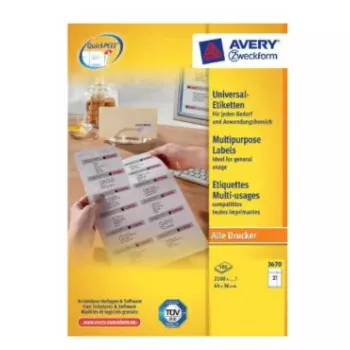 Etykieta do drukarki Avery 3670 biała
