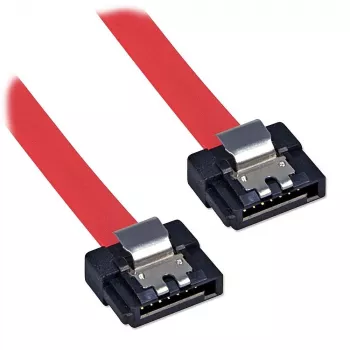 Kabel SATA Lindy niskoprofilowy z zatrzaskiem 0,2 m, 0,2 m, Męski/Męski, Czerwony
